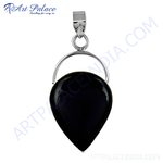 Load image into Gallery viewer, 925 sterling silver black onyx teardrop pendant, gemstone pendant jewelry

