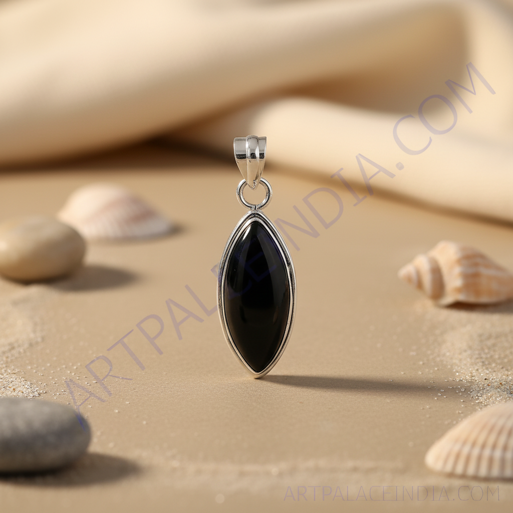 925 silver black onyx pendant for women | gemstone jewelry