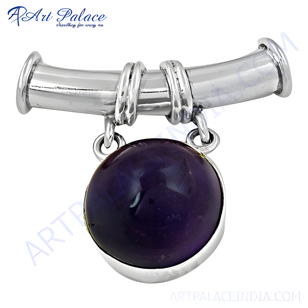 925 sterling silver amethyst gemstone pendant, a purple charm for women