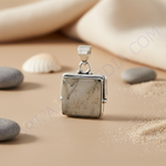 Load image into Gallery viewer, 925 Silver Smoky Quartz Square Pendant | Women&#39;s Jewelry Gift
