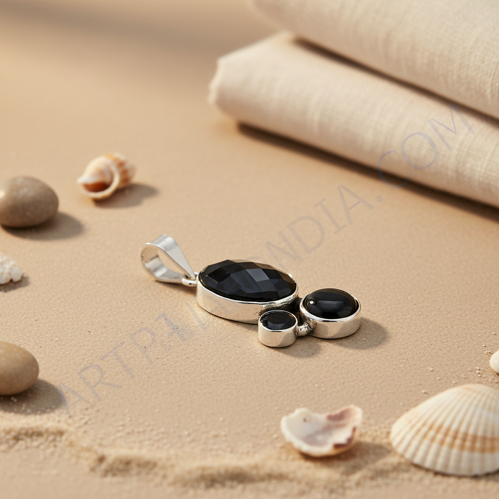 925 Silver Black Onyx Pendant for Women | Gemstone Jewelry