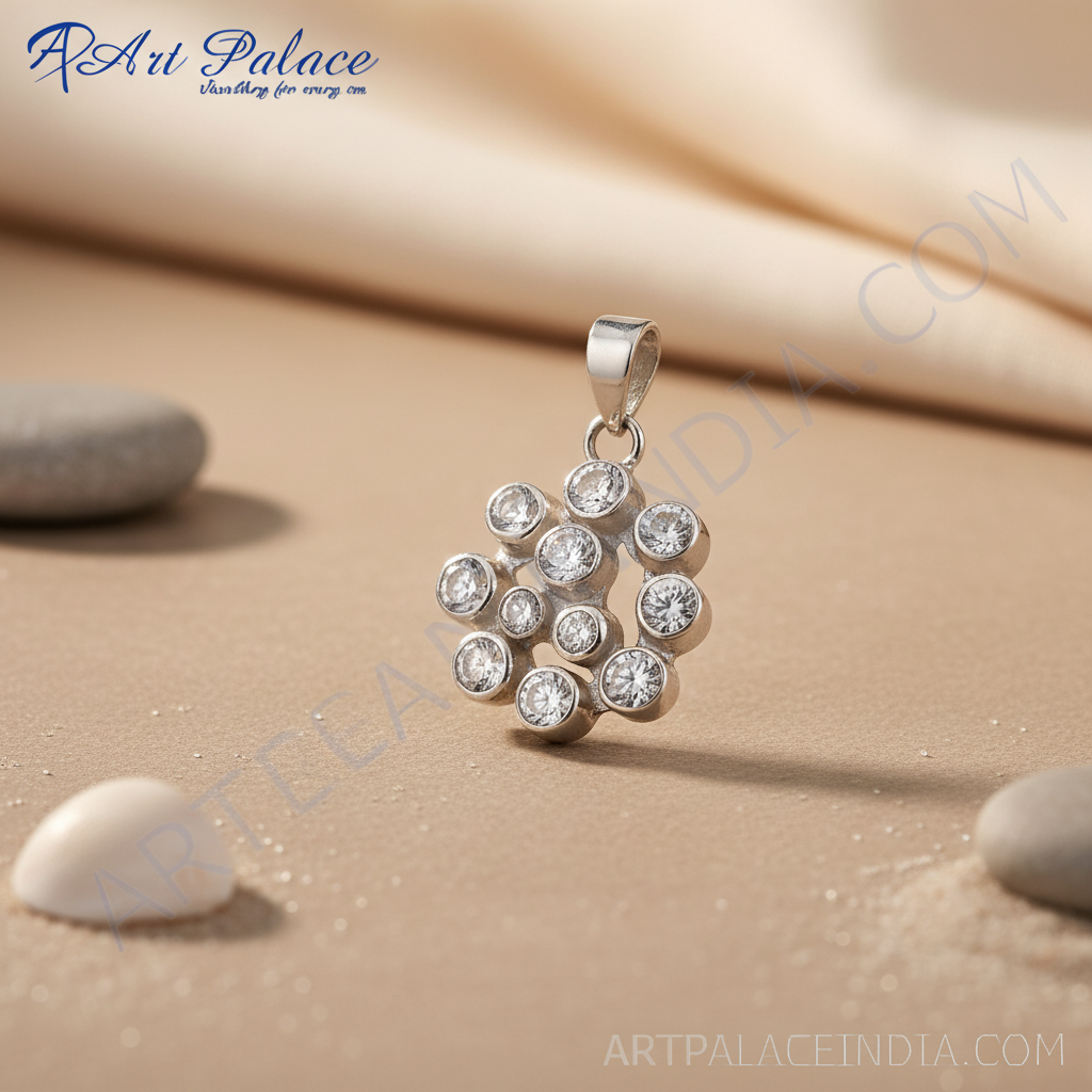 Colgante de circonita cúbica en plata 925 para mujer | Uso diario