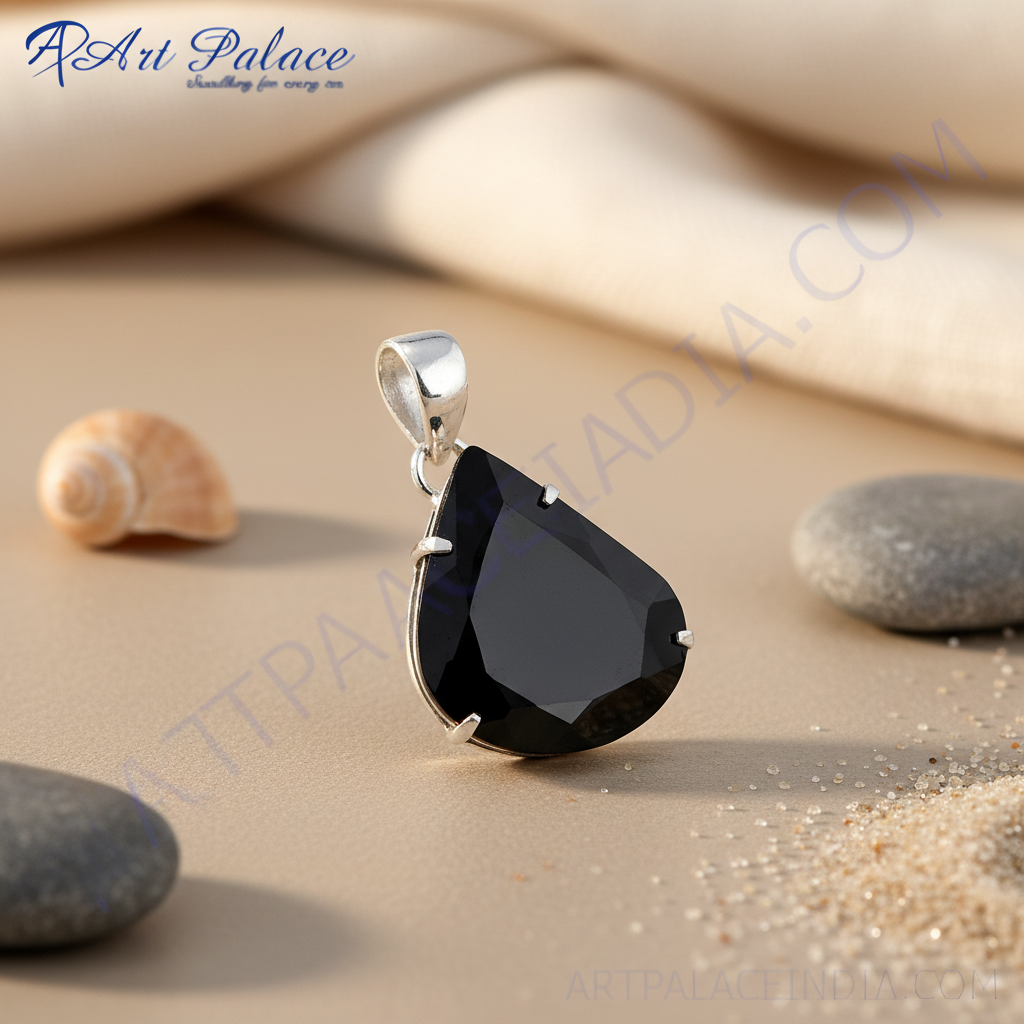 925 silver black onyx teardrop pendant for women | gemstone jewelry