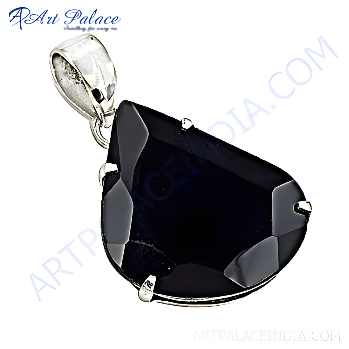 925 sterling silver black onyx teardrop pendant, a beautiful gemstone jewelry piece