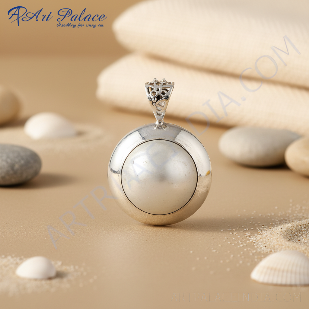 925 Silver Round Pearl Pendant Necklace for Women | Gift
