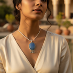 Load image into Gallery viewer, 925 Silver Blue Chalcedony Pendant | Women&#39;s Gemstone Jewelry
