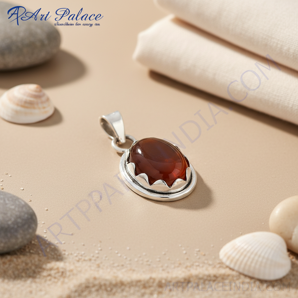 925 Silver Carnelian Gemstone Pendant for Women | Gift Jewelry
