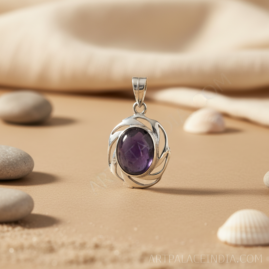 Colgante de amatista en plata 925 para mujer | Joyería con piedras preciosas
