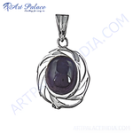 Load image into Gallery viewer, Sterling silver amethyst pendant with a purple gemstone, ideal for daily wear. Silver and amethyst jewelry.
