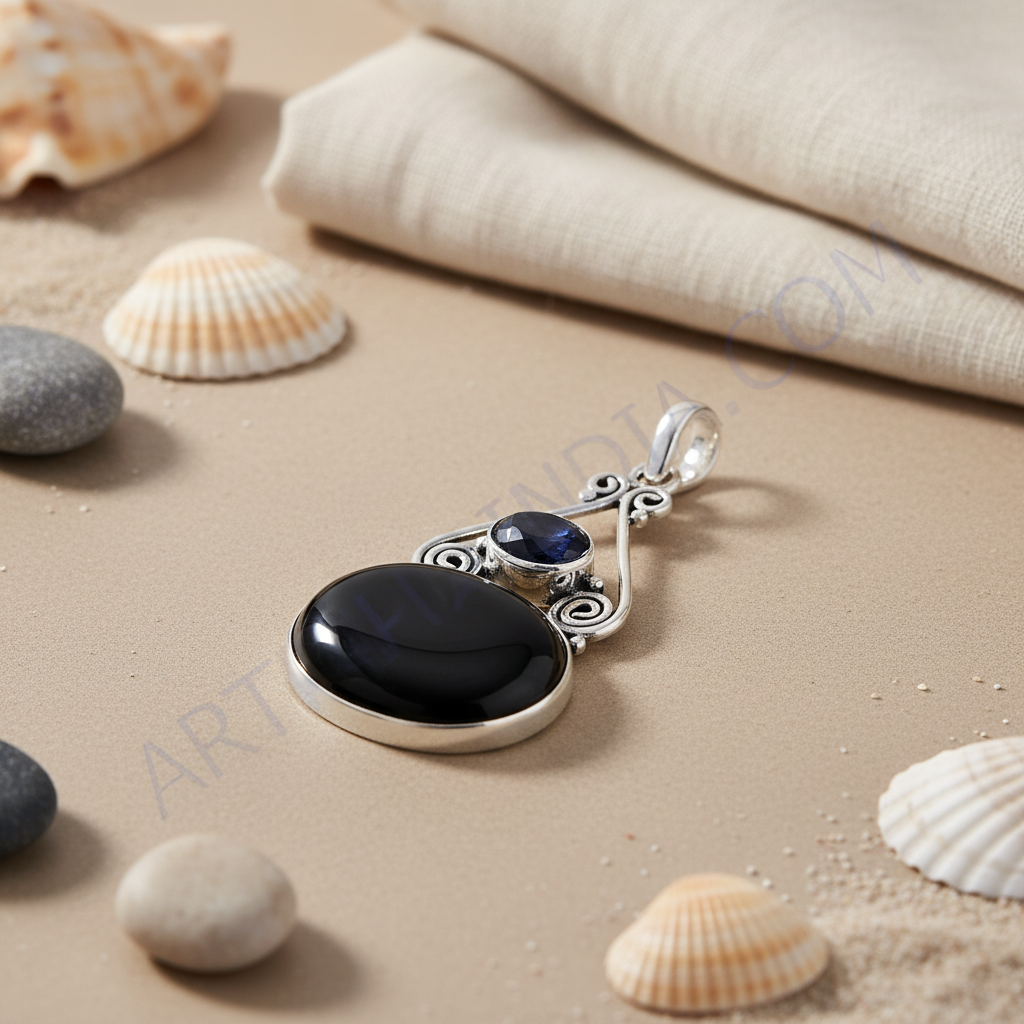 925 Silver Onyx Pendant for Women | Gemstone Jewelry Gift