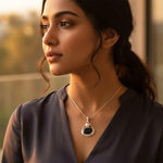 Load image into Gallery viewer, 925 Silver Black Gemstone Pendant for Women | Elegant Jewelry
