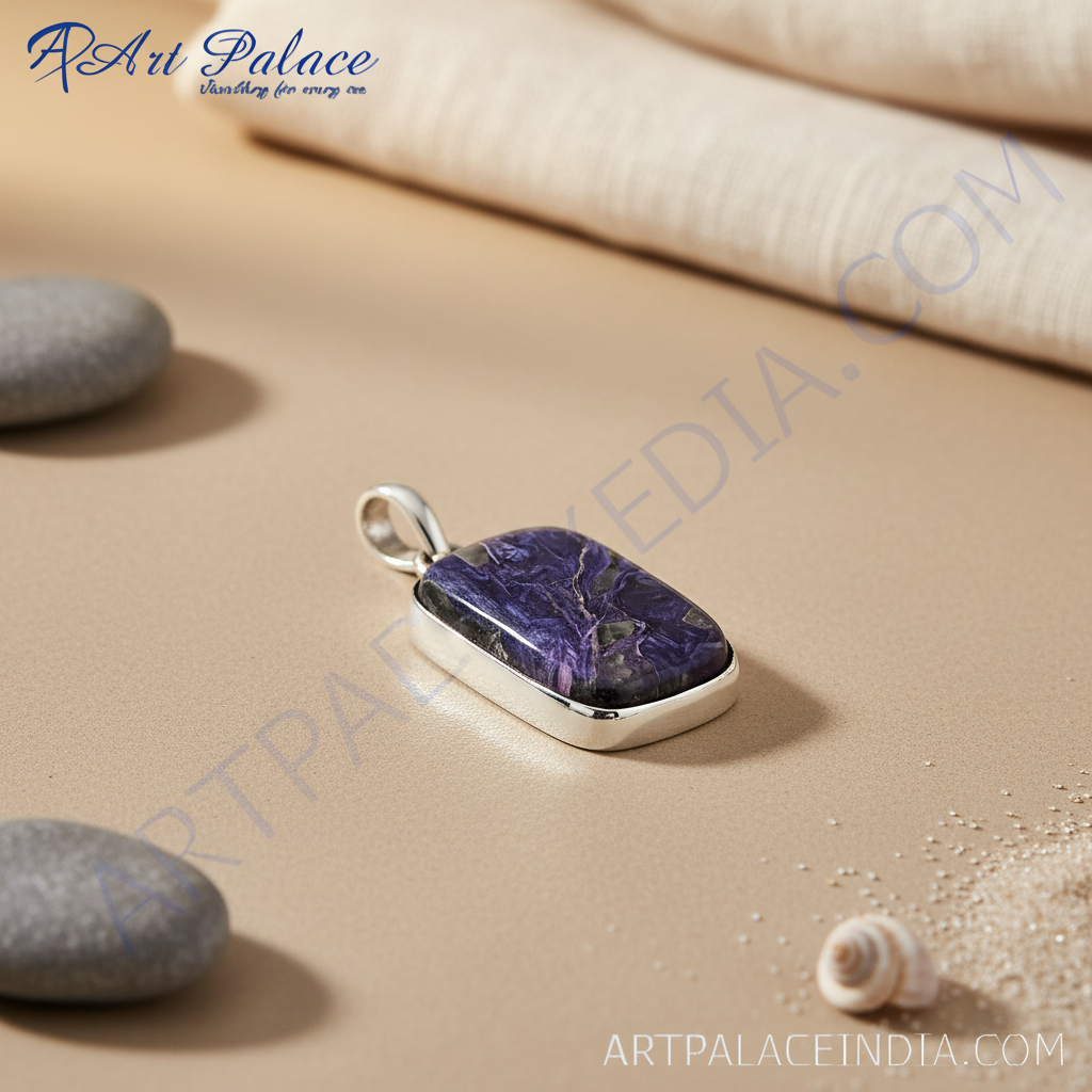 925 Silver Charoite Pendant for Women | Gemstone Jewelry