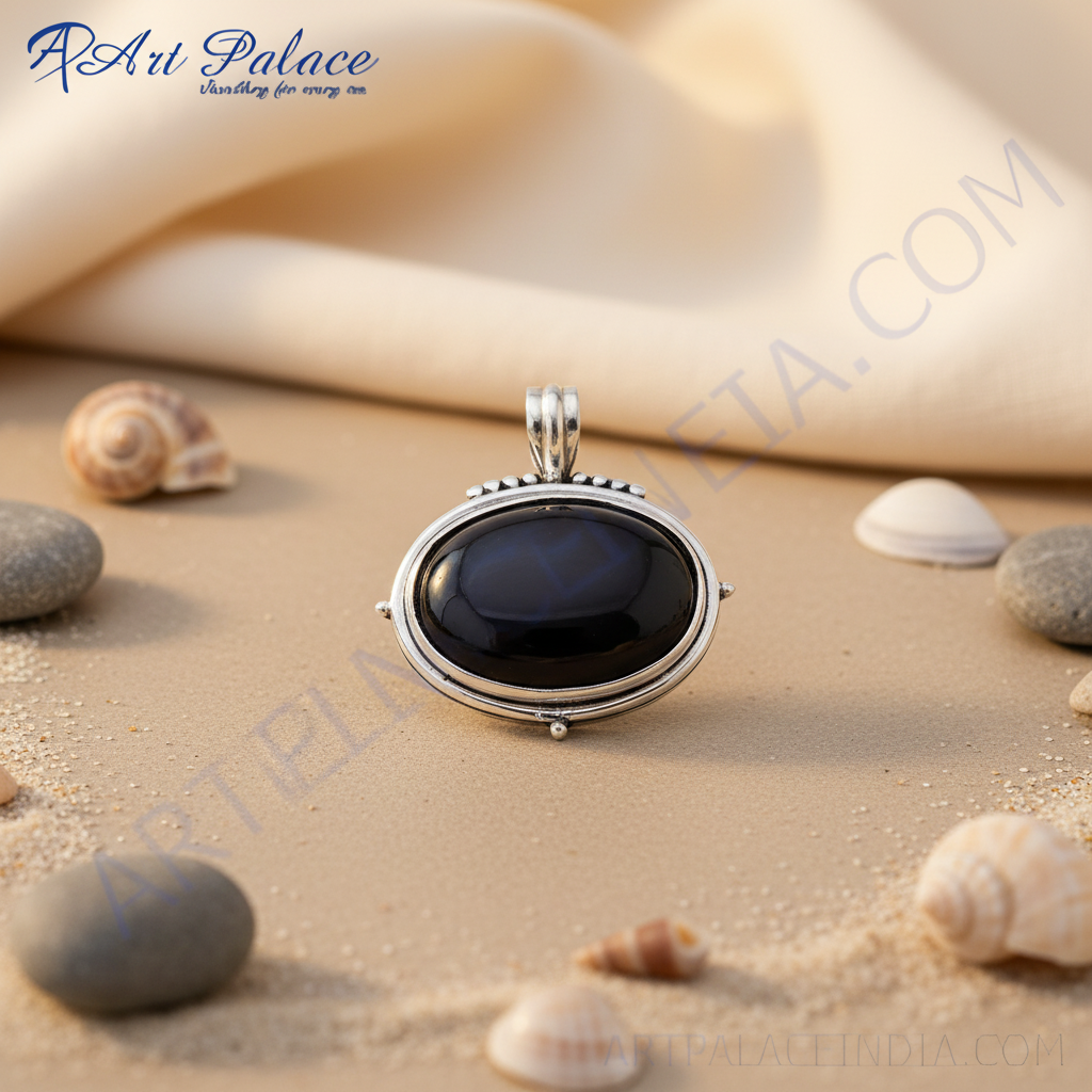 925 Silver Onyx Stone Pendant for Women | Gemstone Jewelry