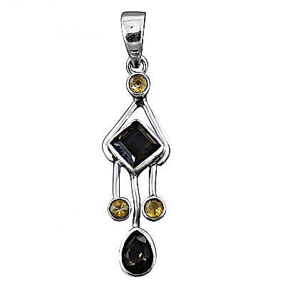 925 silver smoky quartz pendant for women | gemstone jewelry