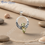 Load image into Gallery viewer, 925 Silver Citrine Gemstone Pendant | Statement Jewelry for Women
