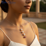 Load image into Gallery viewer, Silver Pearl &amp; Pink Tourmaline Pendant | Women&#39;s Jewelry Gift
