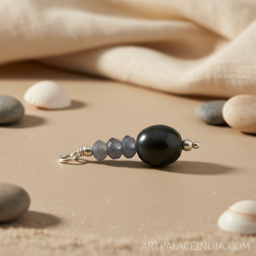 Colgante de plata con piedras preciosas azules | Regalo de joyería para mujer