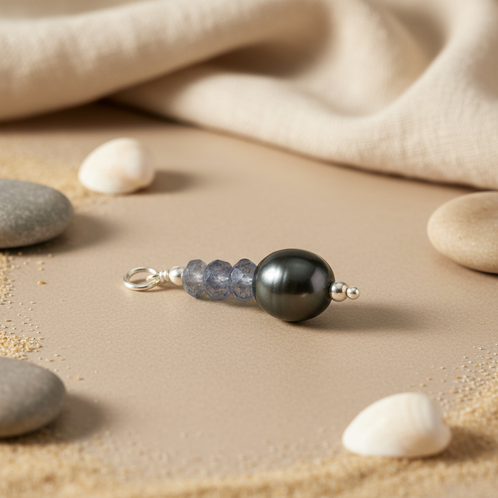 Silver Pendant with Blue Gemstones | Women's Jewelry Gift