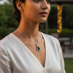 Load image into Gallery viewer, 925 Silver Black Gemstone Pendant for Women | Daily Wear Jewelry
