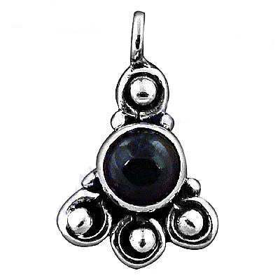 925 Silver Black Gemstone Pendant for Women | Daily Wear Jewelry