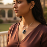 Load image into Gallery viewer, 925 Sterling Silver Black Onyx Pendant for Women | Gemstone Jewelry
