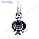 Load image into Gallery viewer, 925 sterling silver amethyst charm pendant, featuring a purple gemstone, perfect for women's jewelry.
