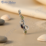 Load image into Gallery viewer, 925 Silver Peridot &amp; Garnet Pendant | Women's Fine Jewelry
