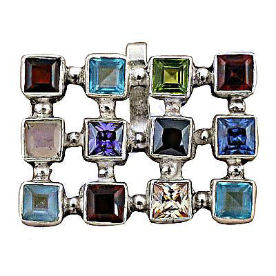925 Silver Multi-Gemstone Ring for Women | Statement Jewelry