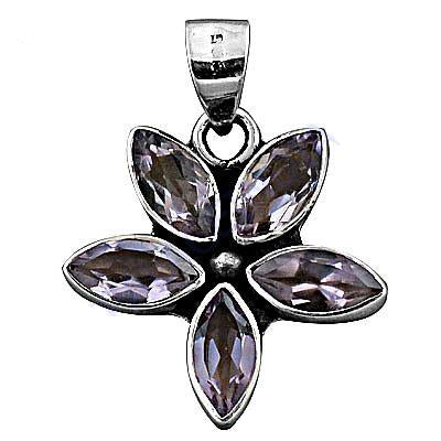 925 silver amethyst flower pendant for women | gemstone jewelry