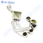 Load image into Gallery viewer, 925 sterling silver gemstone pendant with a cluster of colorful stones, a beautiful pendant
