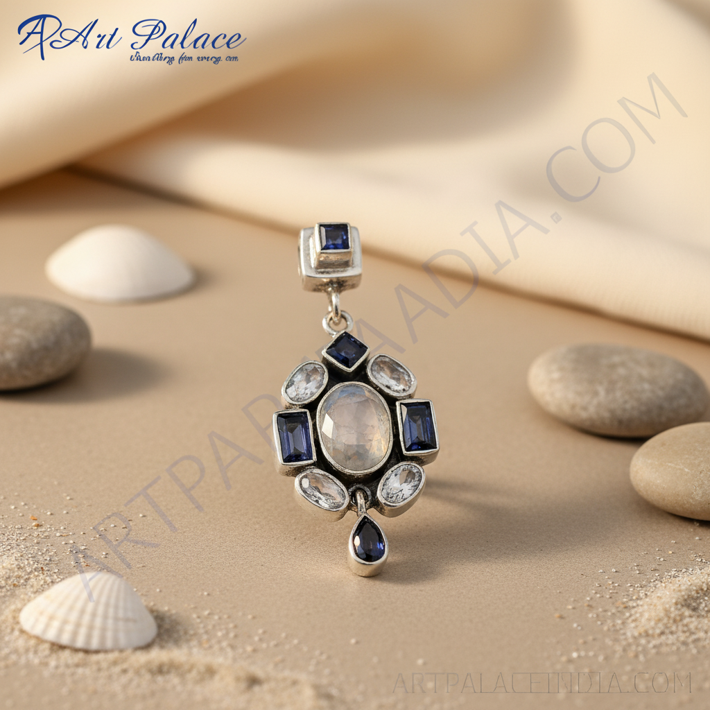 925 Silver Multi-Gemstone Pendant Necklace | Women's Jewelry Gift