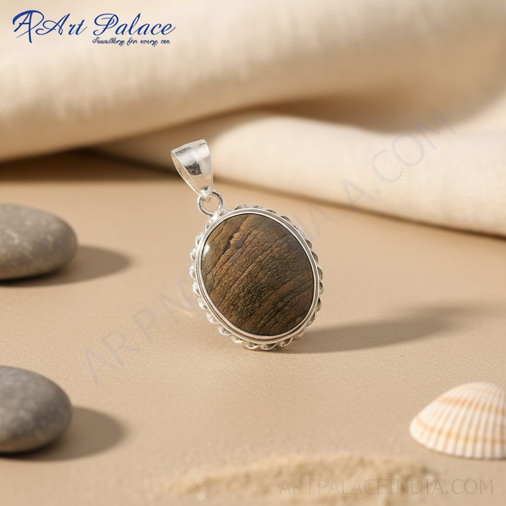925 Silver Jasper Stone Pendant | Natural Gemstone Jewelry