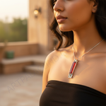 将图像加载到图库查看器中， 925纯银红石吊坠，女士款 | 现代珠宝
