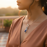 Load image into Gallery viewer, Colgante de piedra azul en plata 925 para mujer | Collar de uso diario

