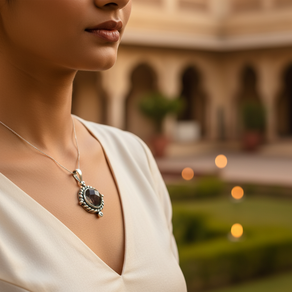 925 Silver Black Onyx Pendant for Women | Gemstone Jewelry