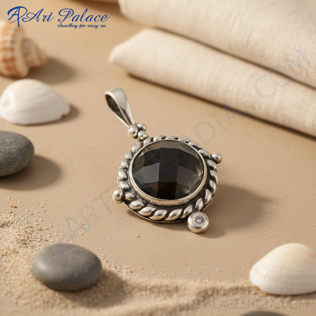 925 Silver Black Onyx Pendant for Women | Gemstone Jewelry