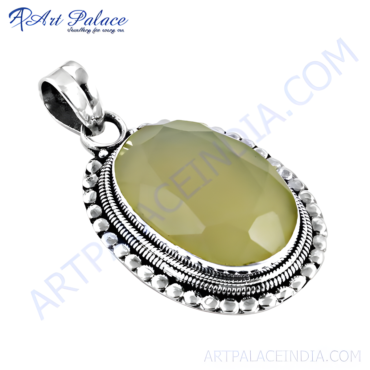925 sterling silver oval citrine pendant, yellow gemstone charm, elegant jewelry for women