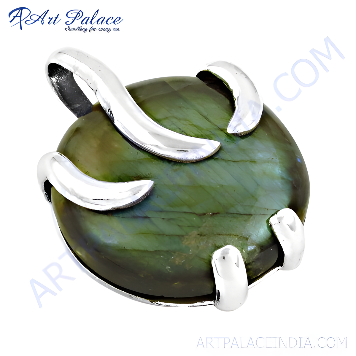 Sterling silver labradorite pendant with a captivating iridescent play of color, ideal for women