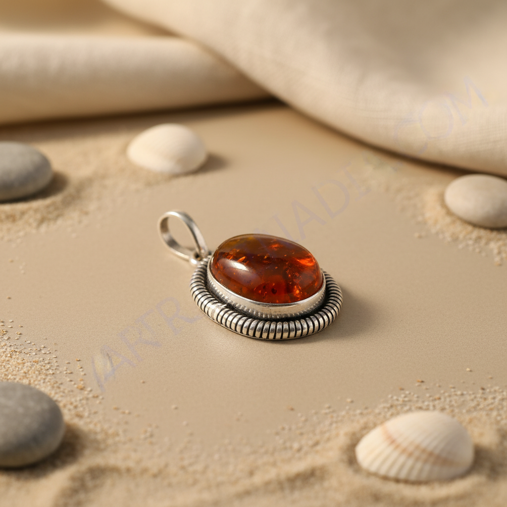 Colgante de ámbar en plata 925 para mujer | Joyería con piedras preciosas