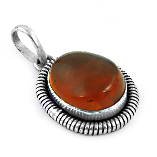 925 Silver Amber Pendant for Women | Gemstone Jewelry