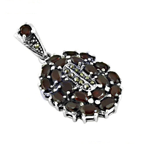 925 Sterling Silver Garnet Pendant for Women | Gemstone Jewelry