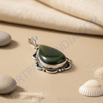 Load image into Gallery viewer, 925 Silver Obsidian Teardrop Pendant for Women | Gemstone Jewelry
