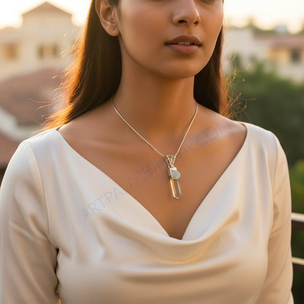 925 Silver Citrine Quartz Pendant | Gemstone Jewelry for Women
