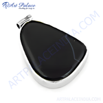 Load image into Gallery viewer, 925 sterling silver pendant with a polished black onyx gemstone.
