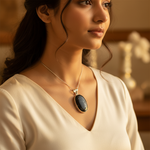 Load image into Gallery viewer, 925 Silver Black Agate Pendant for Women | Gemstone Jewelry
