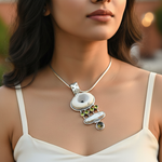 Load image into Gallery viewer, 925 Silver Dendritic Opal &amp; Peridot Pendant for Women | Gift
