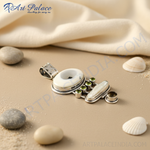 Load image into Gallery viewer, 925 Silver Dendritic Opal &amp; Peridot Pendant for Women | Gift
