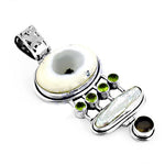 Load image into Gallery viewer, 925 Silver Dendritic Opal &amp; Peridot Pendant for Women | Gift
