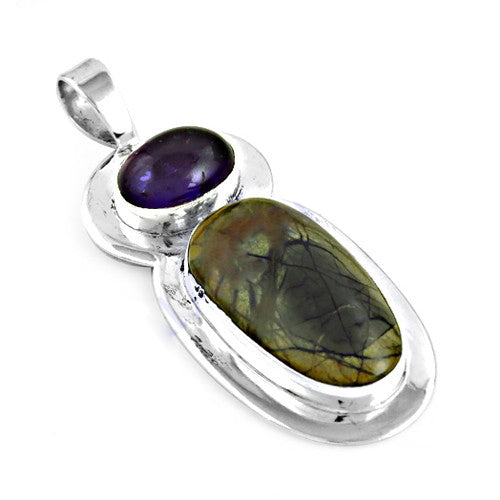 925 Silver Amethyst & Gemstone Pendant for Women | Art Palace