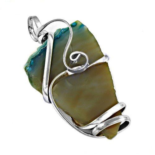 925 Silver Agate Pendant for Women | Gemstone Jewelry Gift